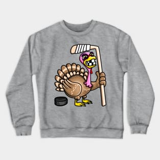 Funny Hockey Turkey Crewneck Sweatshirt
